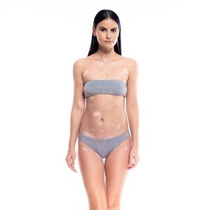 ELEMENT Euphoria - Silver Deluxe Lurex Bikini Set in Diamond Ash